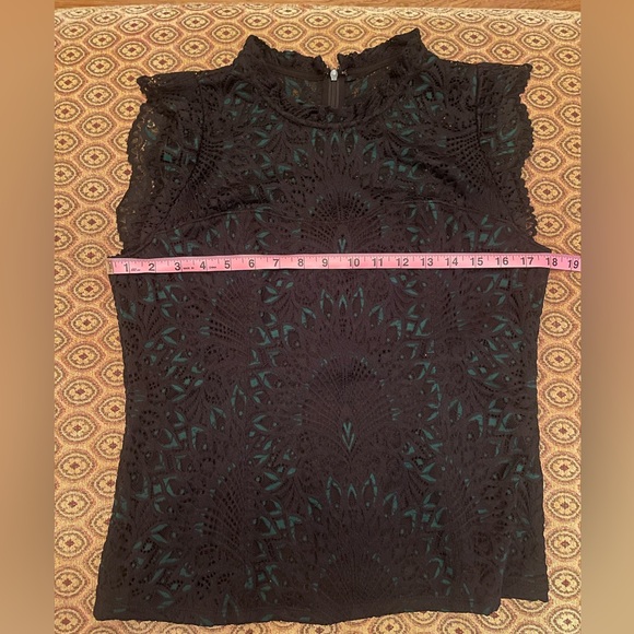 White House Black Market - High-Neck Lace Shell in black - Picture 4 of 4